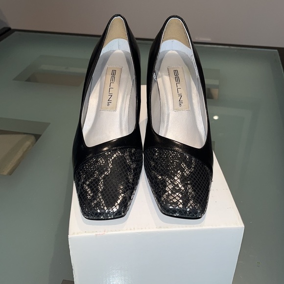 Python Skin Appliqué black 2” heels - Picture 2 of 7